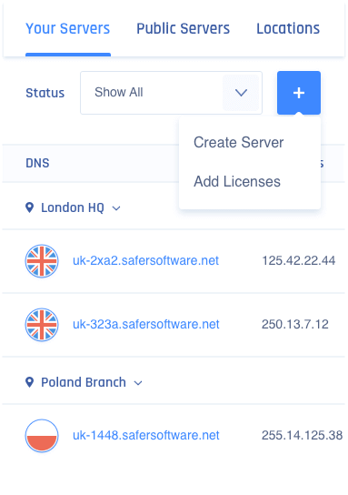 Perimeter VPN from phone, servers