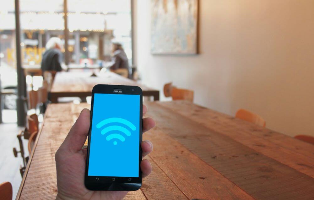 public wifi in a cafe, online security and privacy