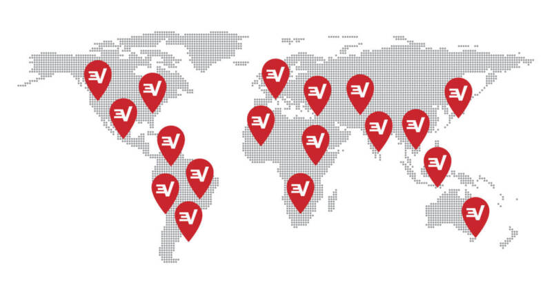 Express VPN servers location around the world graphic